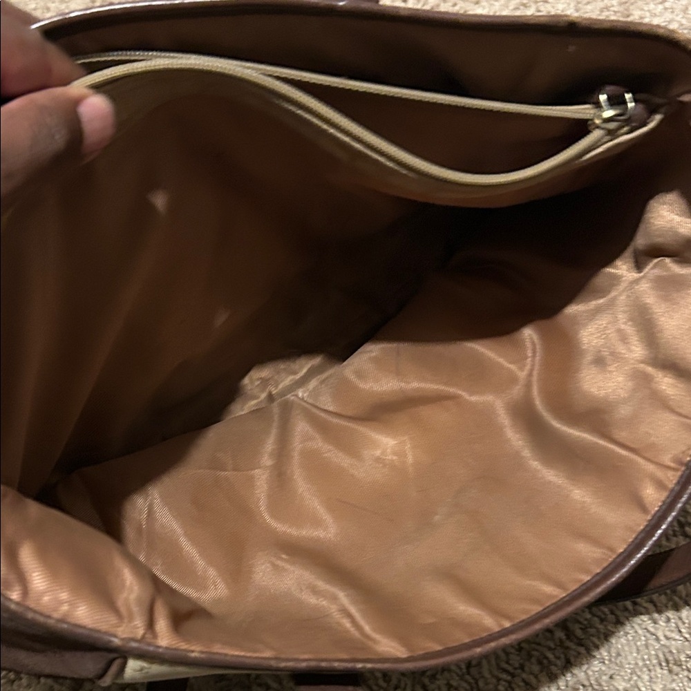 Ralph Lauren Beige Canvas Tote with Brown Suede Trim - Picture 5 of 6
